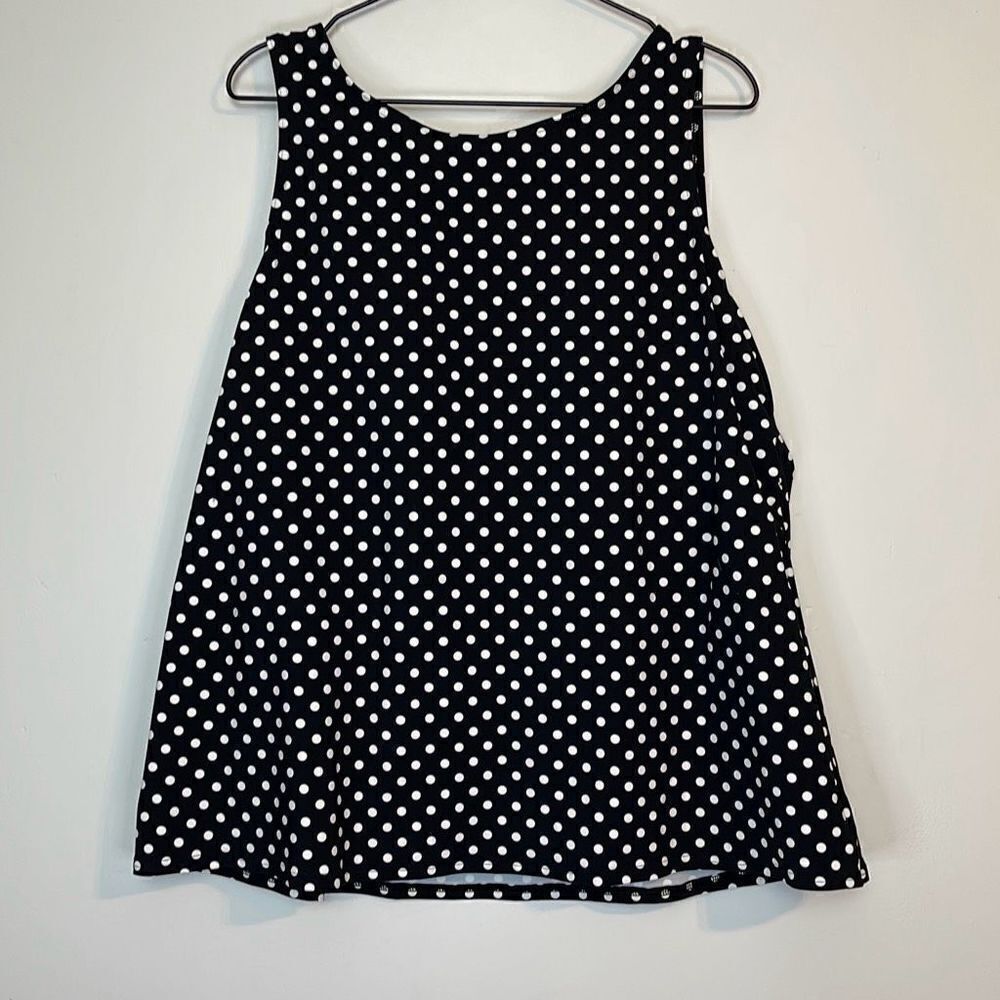 Lands End High Neck Polka Dot Tankini Top 24W